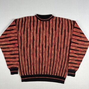 VTG Protege Sweater‎ Mens XL Colorful Textured 1990s Knit Biggy Cosby Style